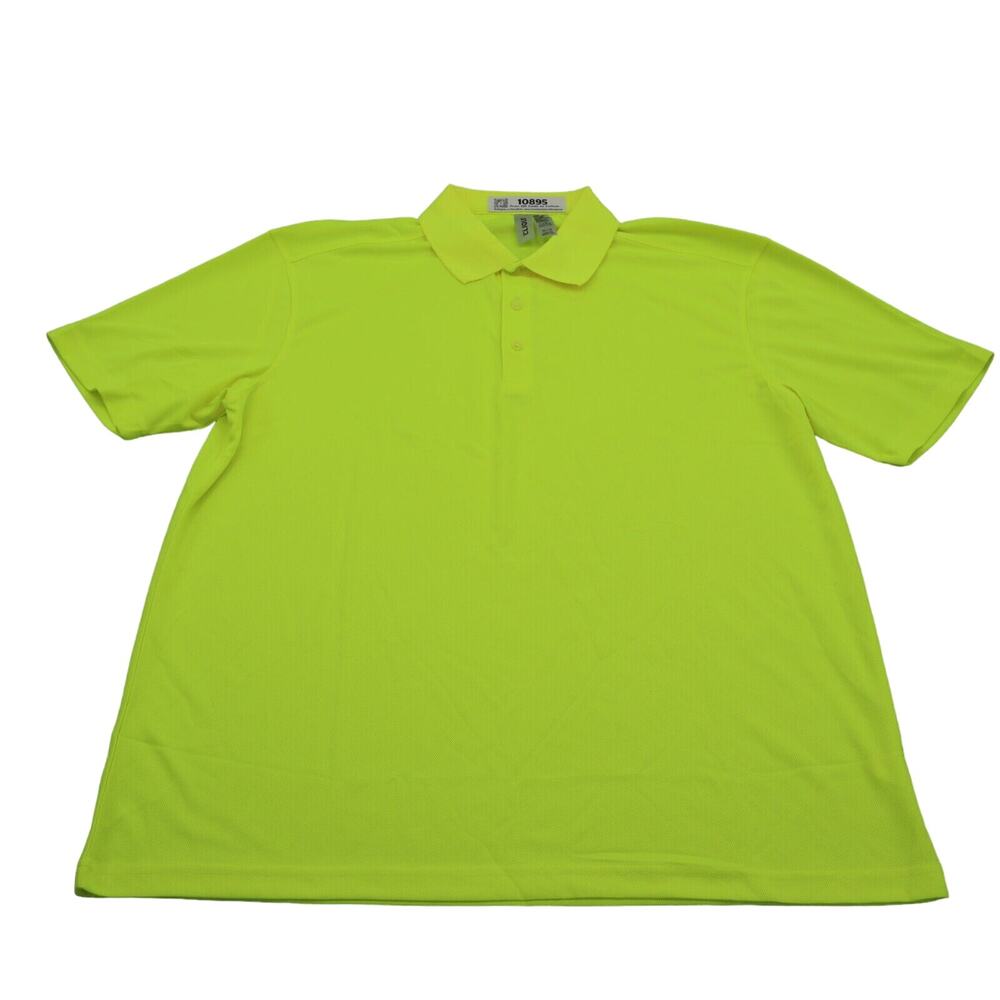 Clique Polo Shirt Mens XL Neon Yellow Casual Golf Golfing Rugby Athleticwear